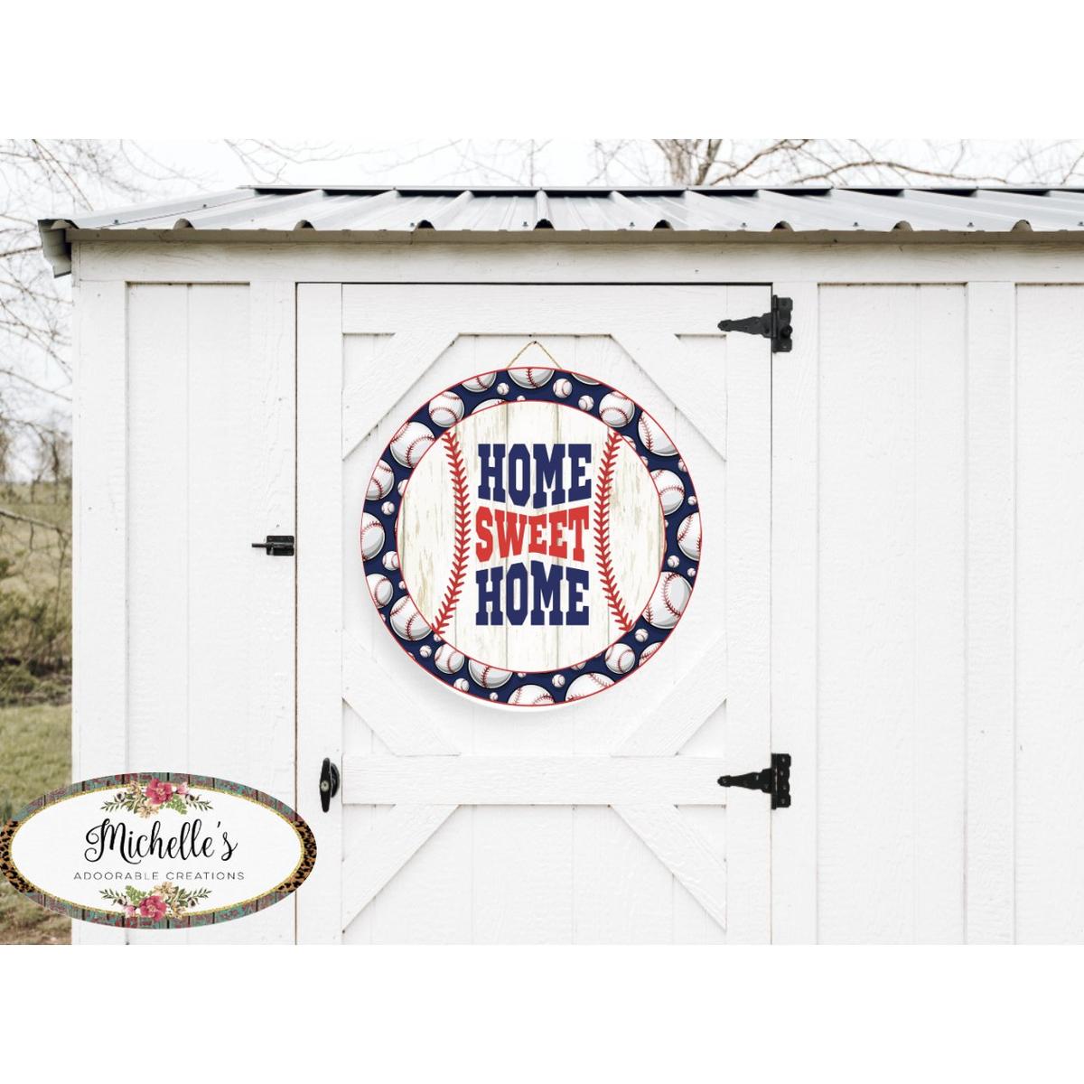 Shop For Baseball Home Sweet Home Sign - Wreath Enhancement at Michelle's aDOORable Creations