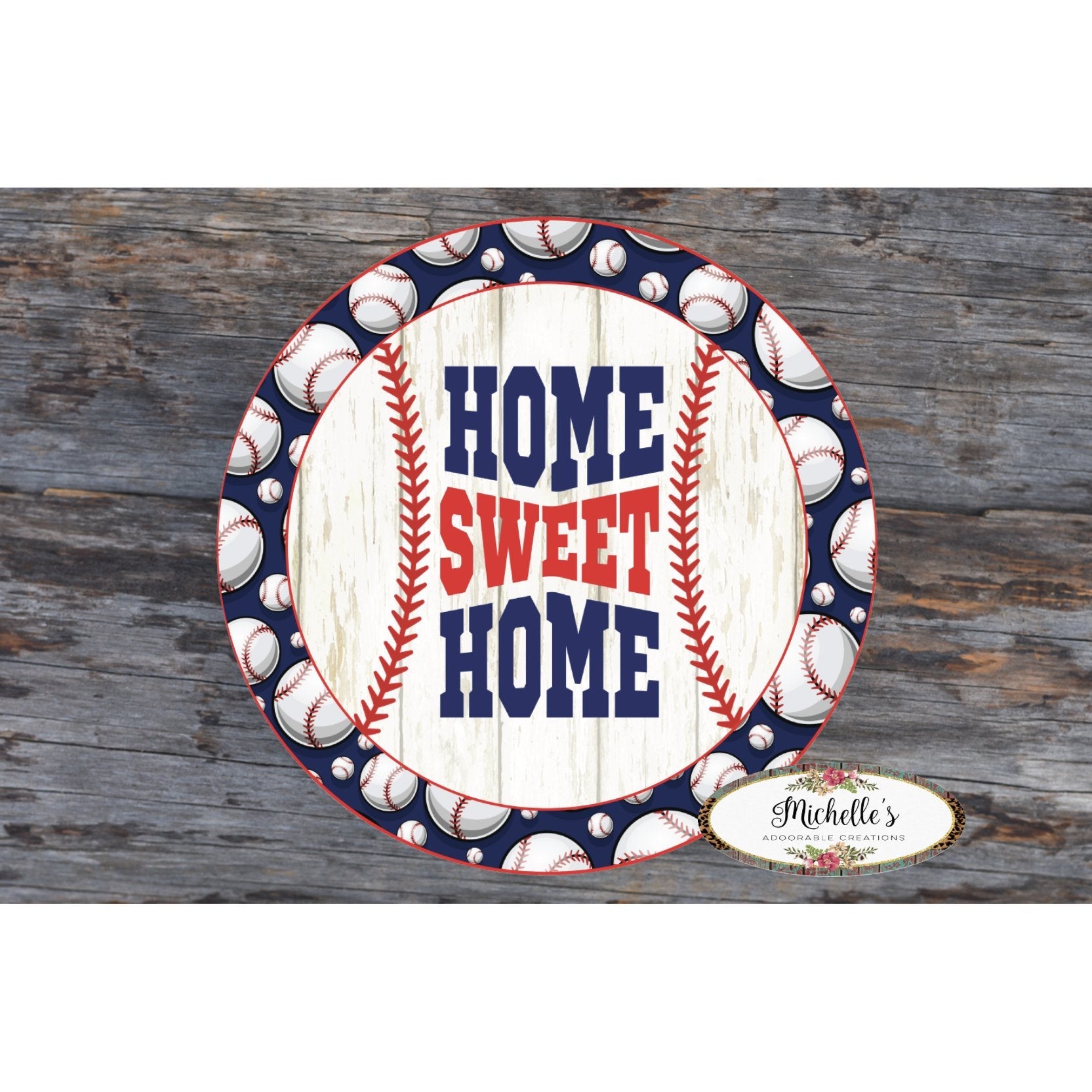 Shop For Baseball Home Sweet Home Sign - Wreath Enhancement at Michelle's aDOORable Creations