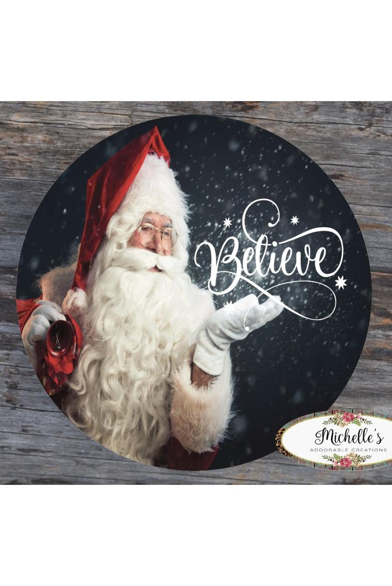 Shop For Believe Santa Claus Sign - Wreath Enhancement at Michelle's aDOORable Creations