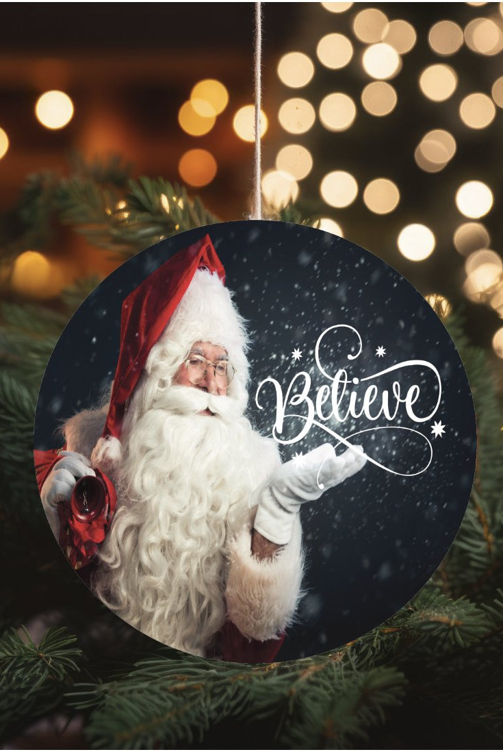 Shop For Believe Santa Claus Sign - Wreath Enhancement at Michelle's aDOORable Creations