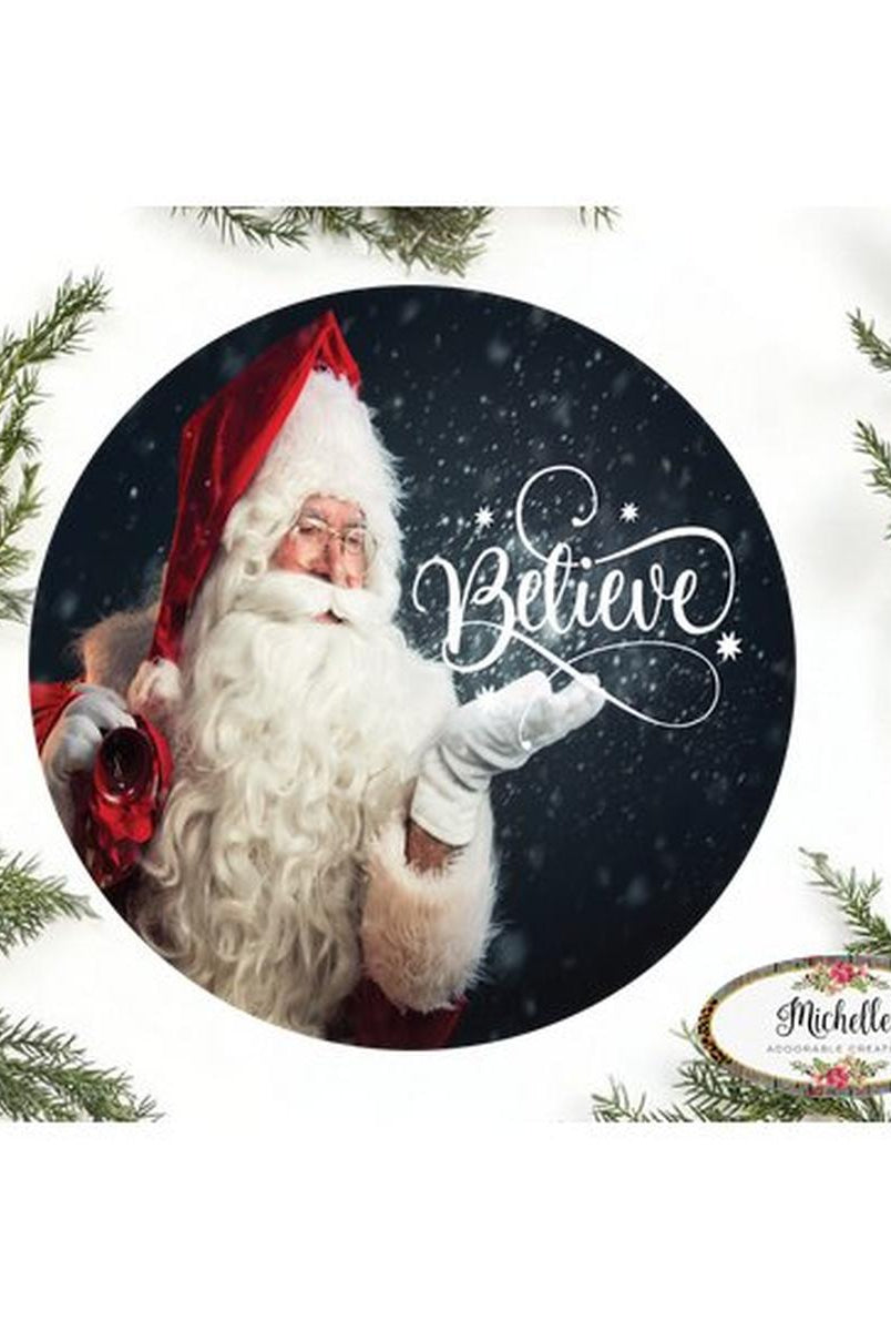 Shop For Believe Santa Claus Sign - Wreath Enhancement at Michelle's aDOORable Creations
