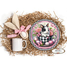 Shop For Black Check Easter Spring Bunny Teacup Sign at Michelle's aDOORable Creations