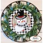 Shop For Black White Plaid Snowman Sign - Wreath Enhancement at Michelle's aDOORable Creations
