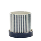 Shop For Blue Geometric and Striped Planter (Set of 2) at Michelle's aDOORable Creations