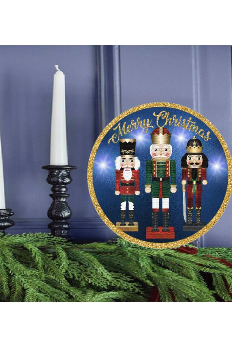 Shop For Blue Nutcracker Merry Christmas Sign - Wreath Enhancement at Michelle's aDOORable Creations