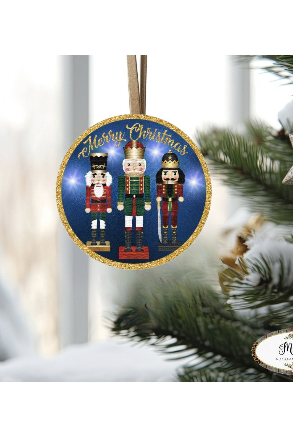 Shop For Blue Nutcracker Merry Christmas Sign - Wreath Enhancement at Michelle's aDOORable Creations