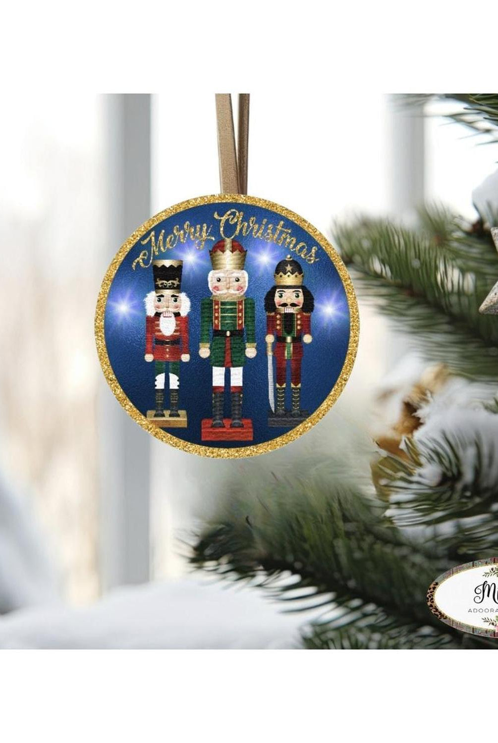 Shop For Blue Nutcracker Merry Christmas Sign - Wreath Enhancement at Michelle's aDOORable Creations