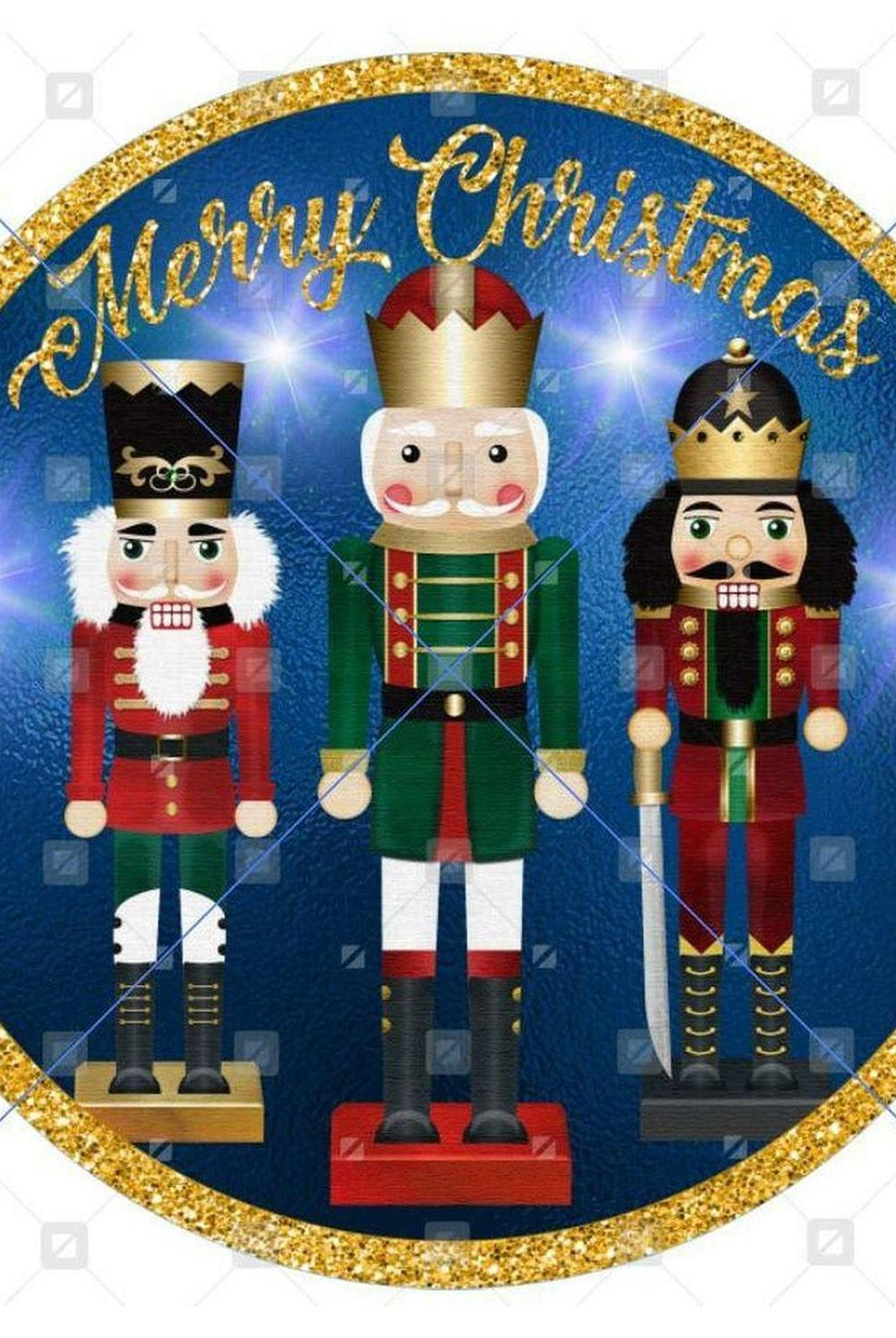 Shop For Blue Nutcracker Merry Christmas Sign - Wreath Enhancement at Michelle's aDOORable Creations