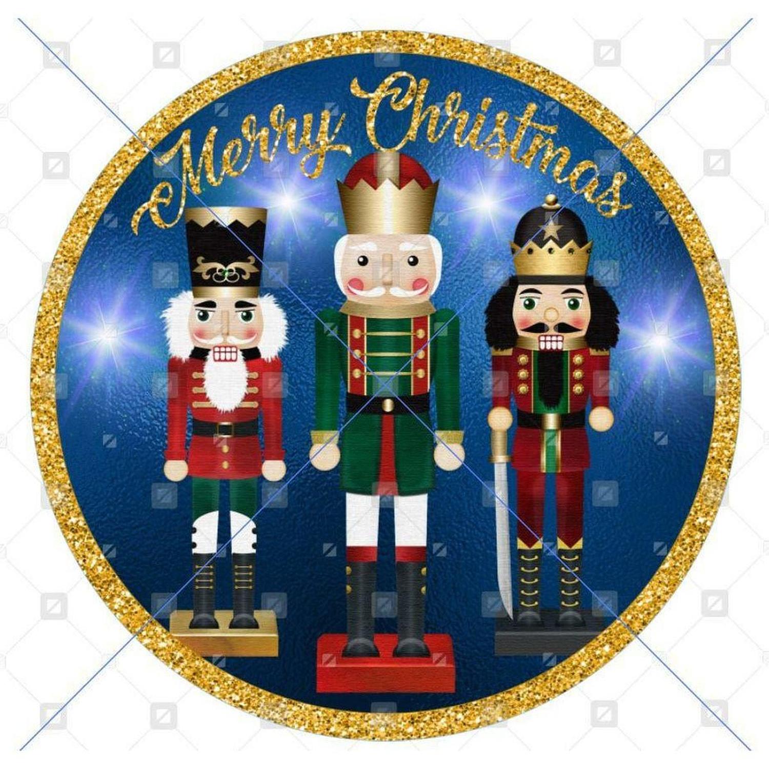 Shop For Blue Nutcracker Merry Christmas Sign - Wreath Enhancement at Michelle's aDOORable Creations