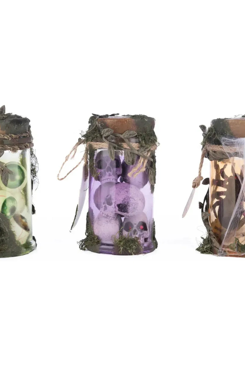 Shop For Broomstick Acres Potion Jars Assortment of 3 at Michelle's aDOORable Creations