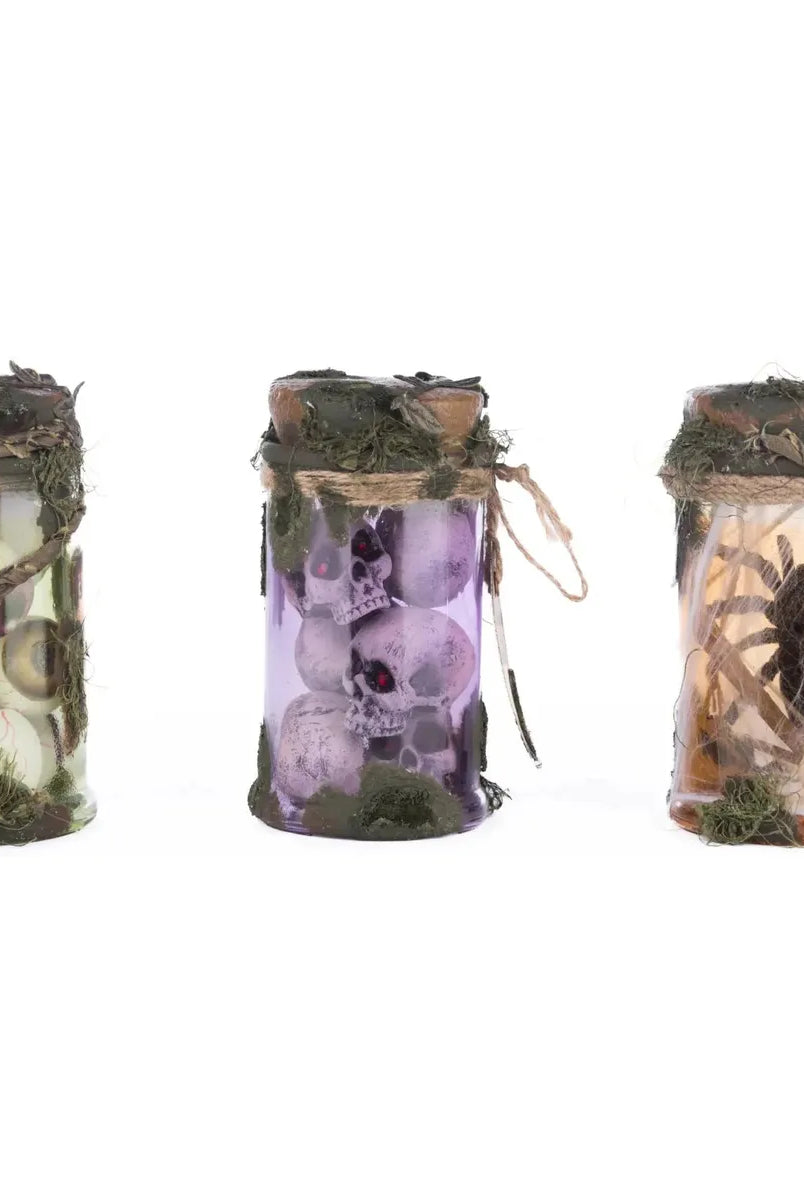 Shop For Broomstick Acres Potion Jars Assortment of 3 at Michelle's aDOORable Creations