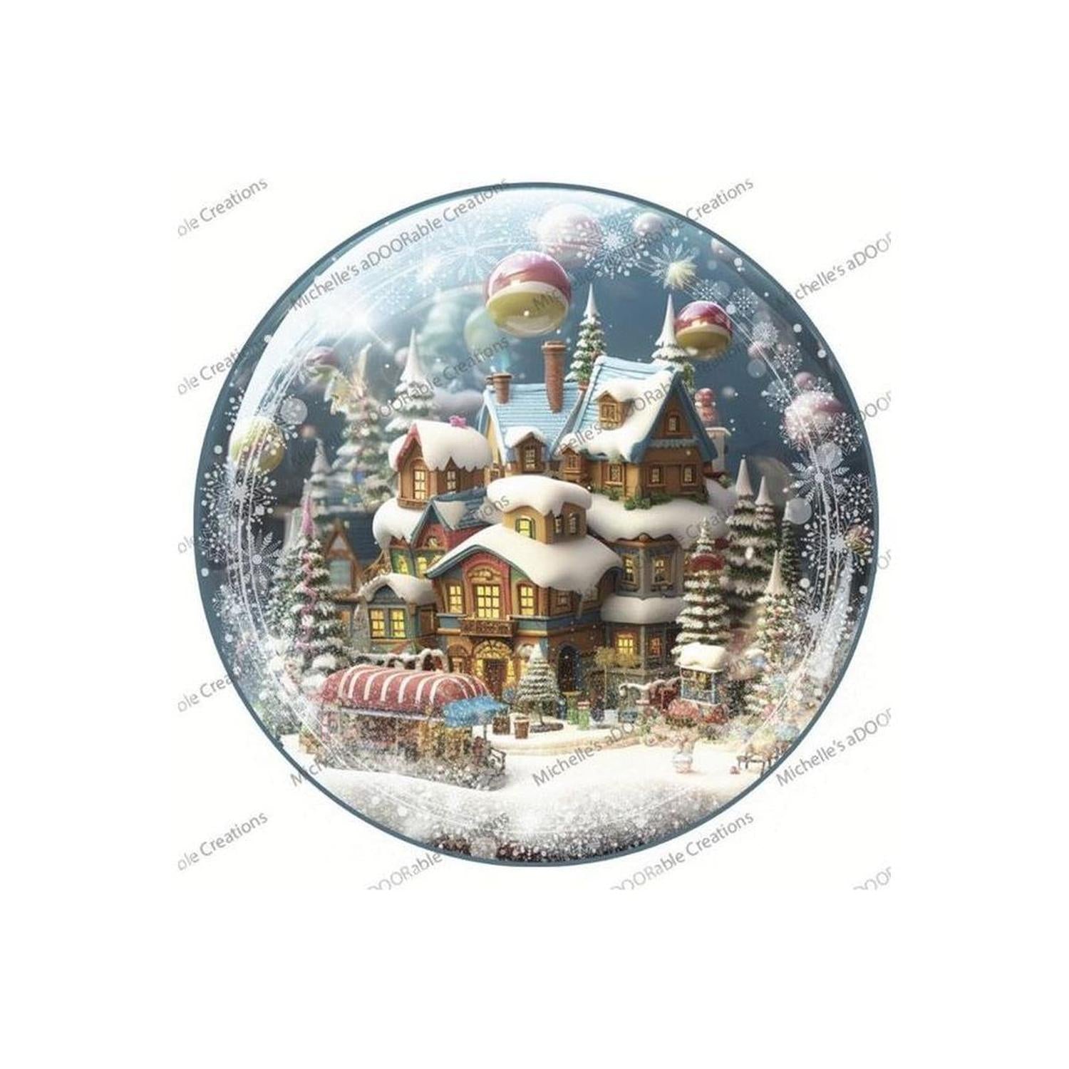 Shop For Candy Gingerbread Town Snow Globe - Wreath Enhancement at Michelle's aDOORable Creations