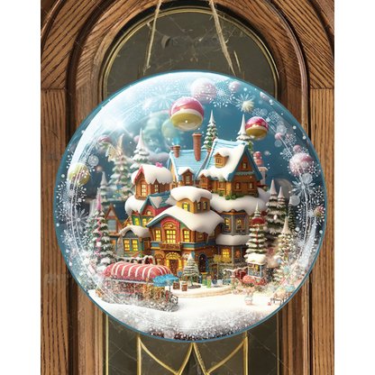 Shop For Candy Gingerbread Town Snow Globe - Wreath Enhancement at Michelle's aDOORable Creations