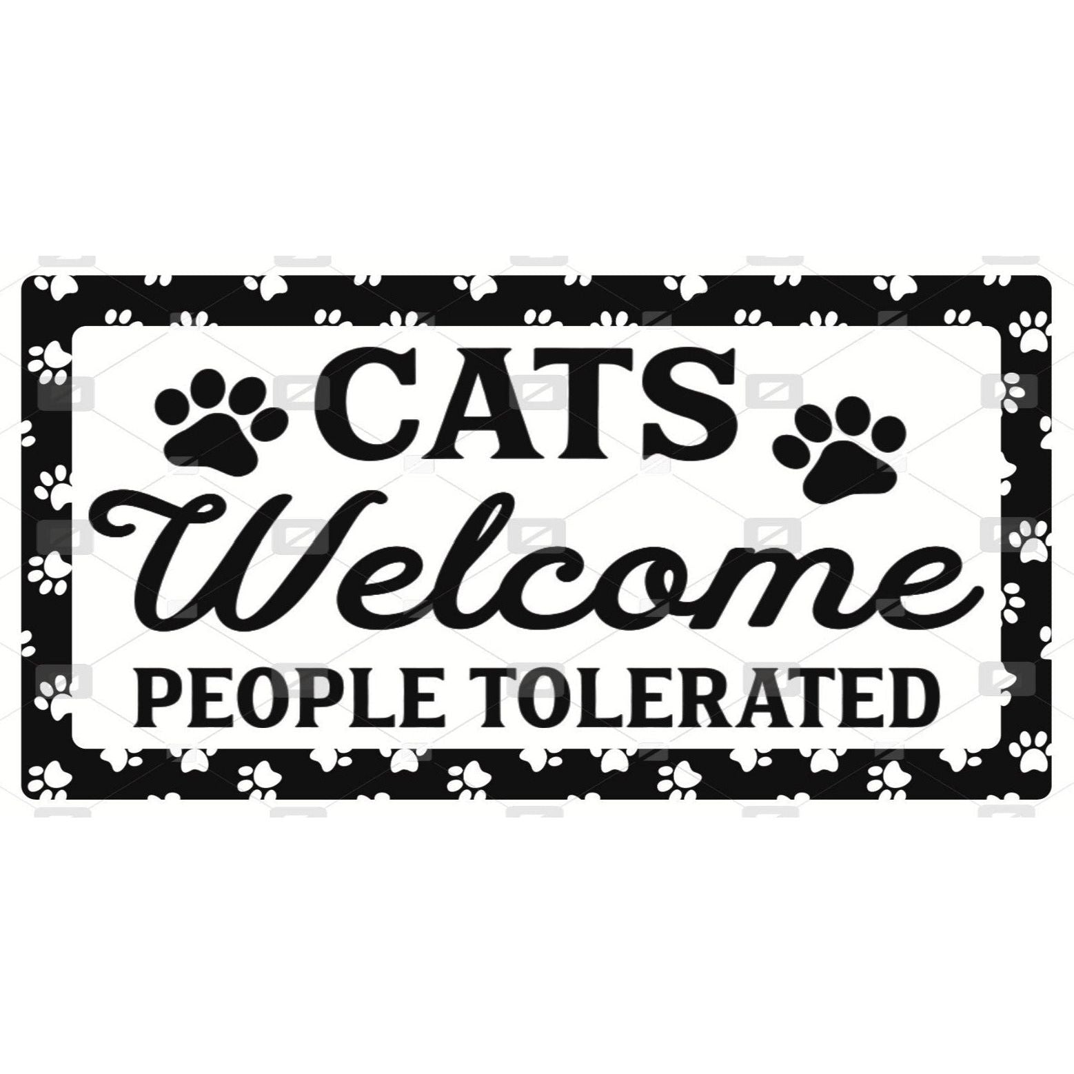 Shop For Cats Welcome People Tolerated Sign - Wreath Enhancement at Michelle's aDOORable Creations