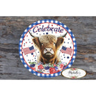 Shop For Celebrate Patriotic Highland Cow Sign at Michelle's aDOORable Creations