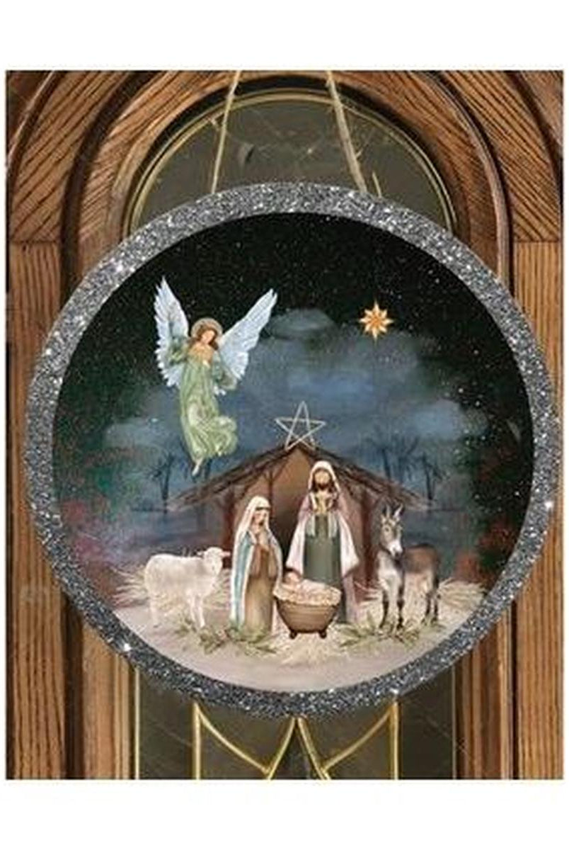 Shop For Christmas Nativity Round Sign - Wreath Enhancement at Michelle's aDOORable Creations