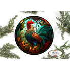 Shop For Colorful Stained Glass Rooster Sign - Wreath Enhancement at Michelle's aDOORable Creations