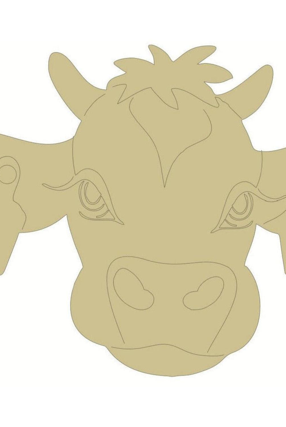Cow Head Unfinished Wood Cut Out