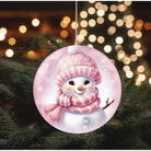 Shop For Cute Pink Snowman With Hat Sign - Wreath Enhancement at Michelle's aDOORable Creations