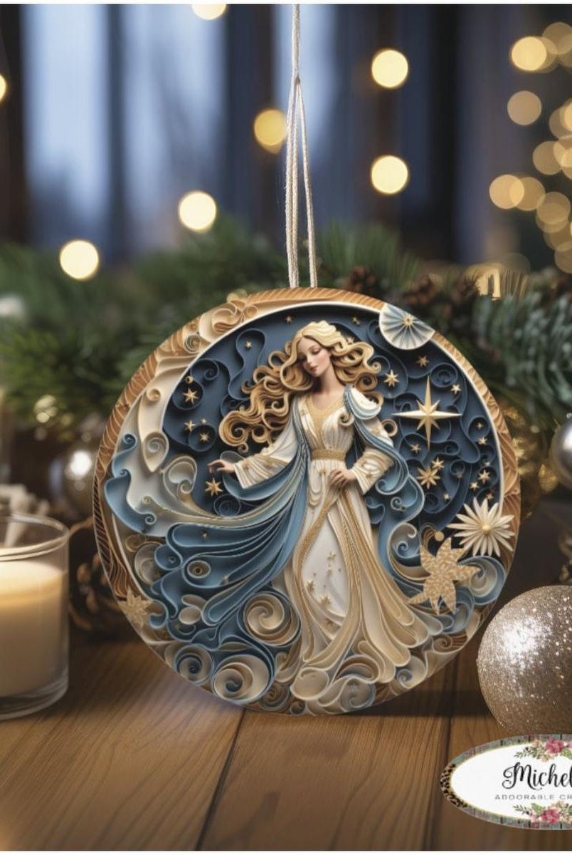 Shop For Faux 3D Gold Navy Christmas Angel Sign at Michelle's aDOORable Creations