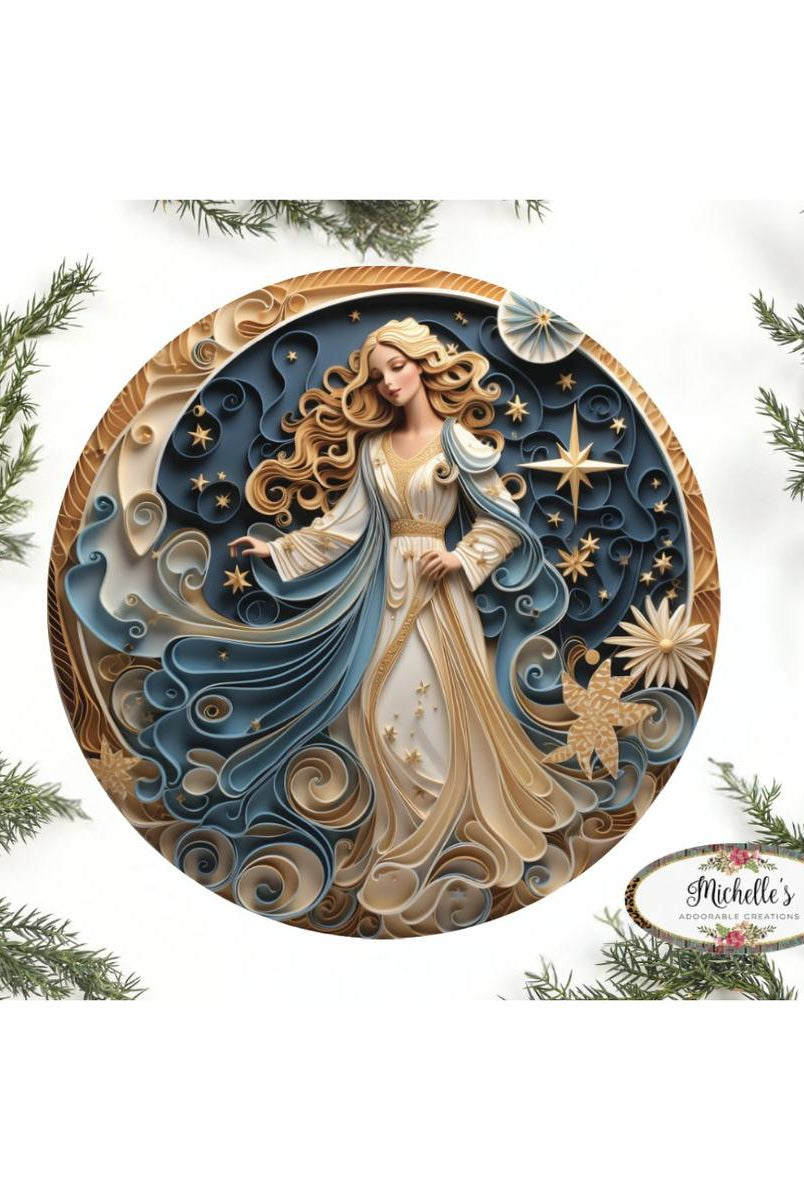 Shop For Faux 3D Gold Navy Christmas Angel Sign at Michelle's aDOORable Creations