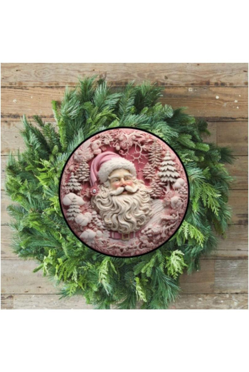 Shop For Faux 3D Pink Santa Christmas Sign - Wreath Enhancement at Michelle's aDOORable Creations