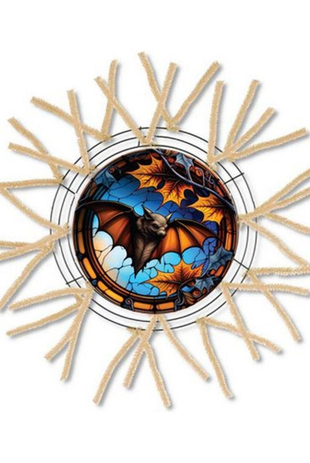 Faux Stained Glass Halloween Bat Sign