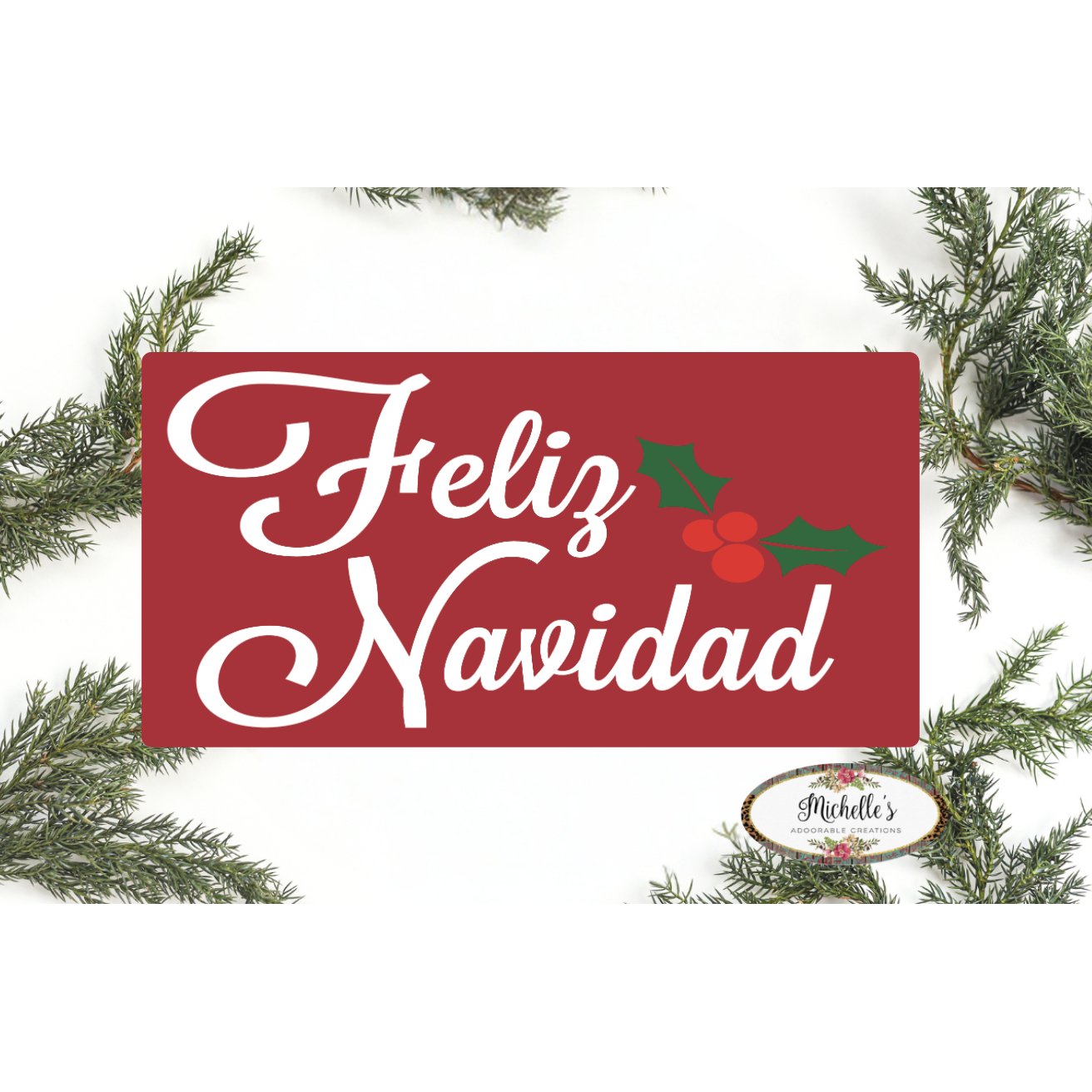 Shop For Feliz Navidad Sign - Wreath Enhancement at Michelle's aDOORable Creations