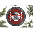 Shop For Fire Department Thin Red Line Round Sign - Wreath Enhancement at Michelle's aDOORable Creations