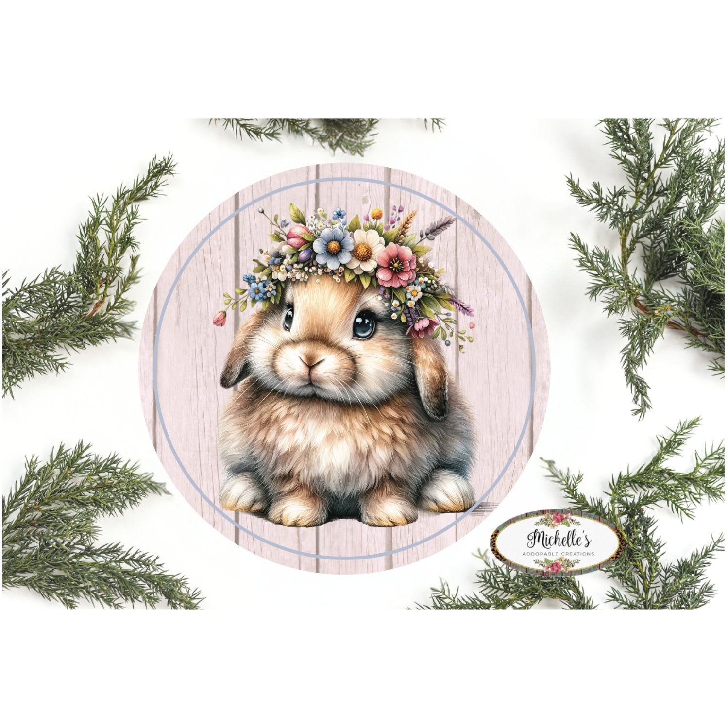 Shop For Floppy Lop Ear Floral Spring Easter Bunny Sign at Michelle's aDOORable Creations