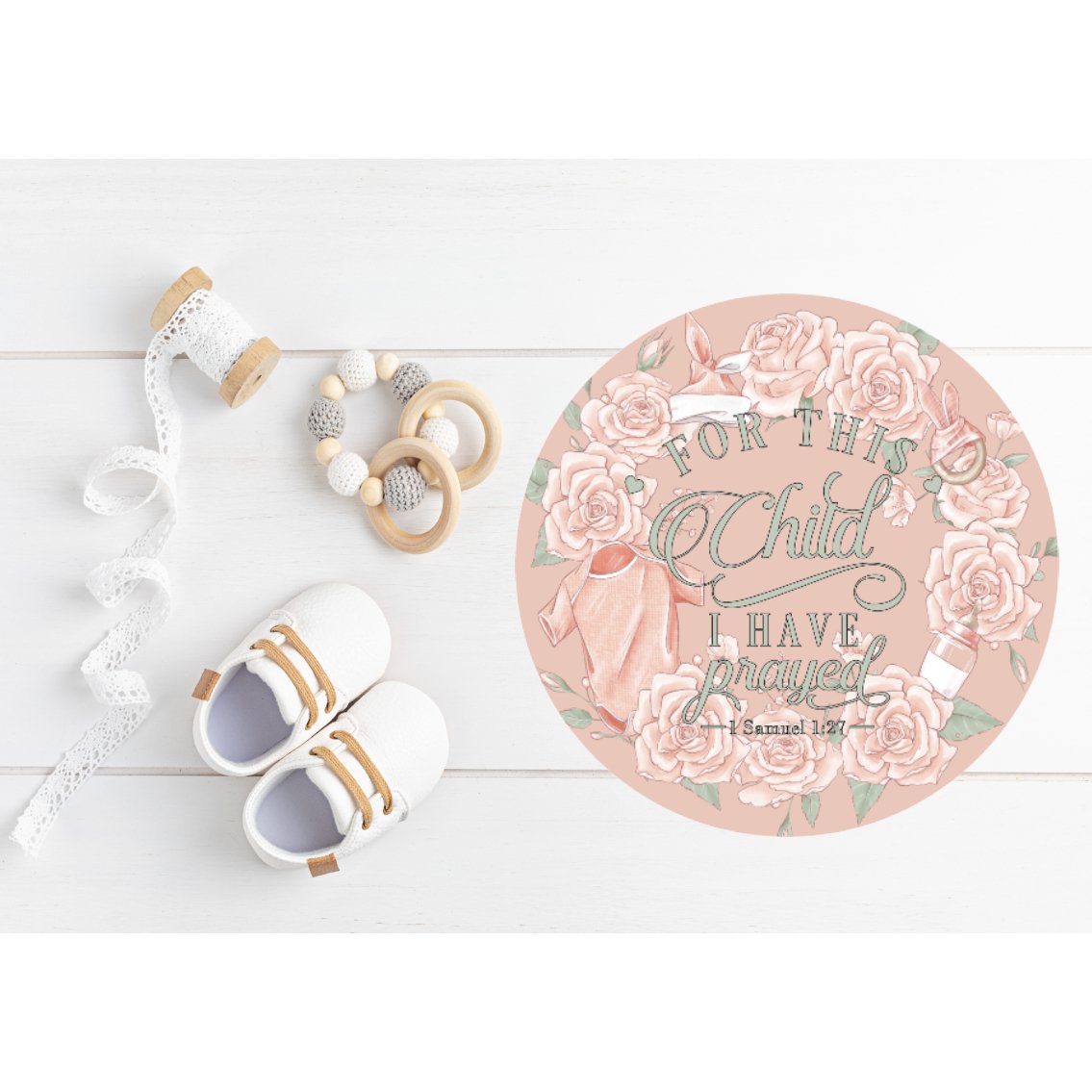 Shop For For This Child I Have Prayed Girl Sign - Wreath Enhancement at Michelle's aDOORable Creations