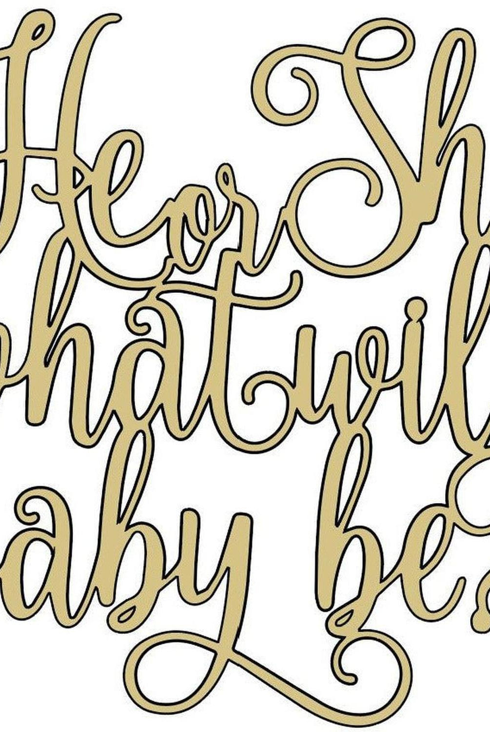 Gender Reveal He or She Script Unfinished Wood