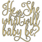 Shop For Gender Reveal He or She Script Wood Cutout - Unfinished Wood at Michelle's aDOORable Creations