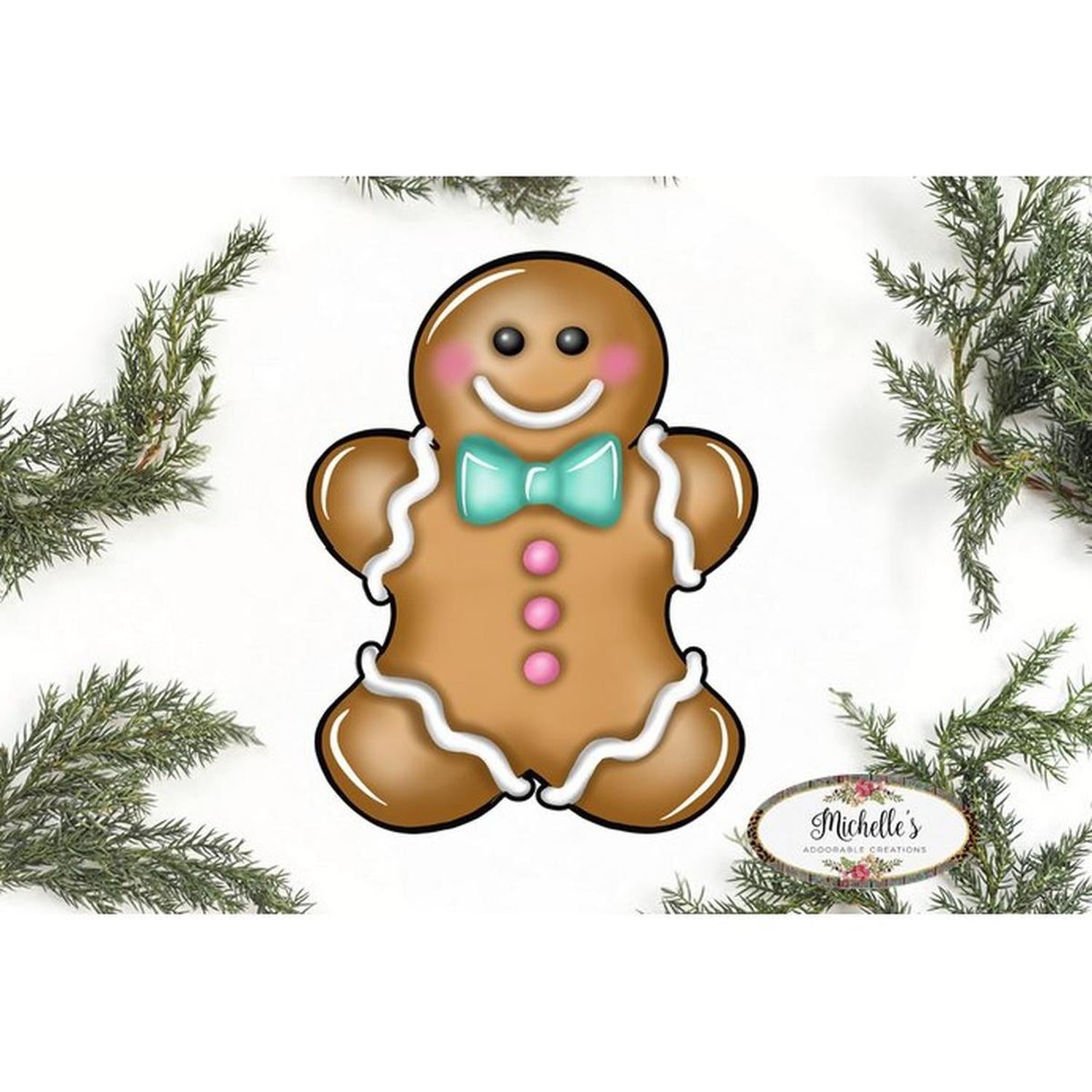 Shop For Gingerbread Boy Blue Teal Sign GBB3 - Wreath Enhancement at Michelle's aDOORable Creations