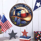 Shop For God Bless Texas Bluebonnet Cowboy Hat Sign at Michelle's aDOORable Creations