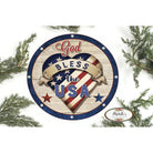 Shop For God Bless The USA Patriotic Heart Sign at Michelle's aDOORable Creations