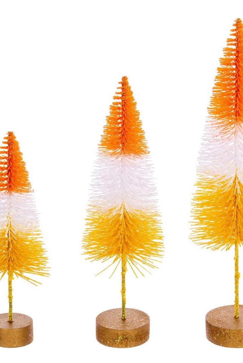 Shop For Halloween Orange Bottle Brush Tree (Set of 3) at Michelle's aDOORable Creations