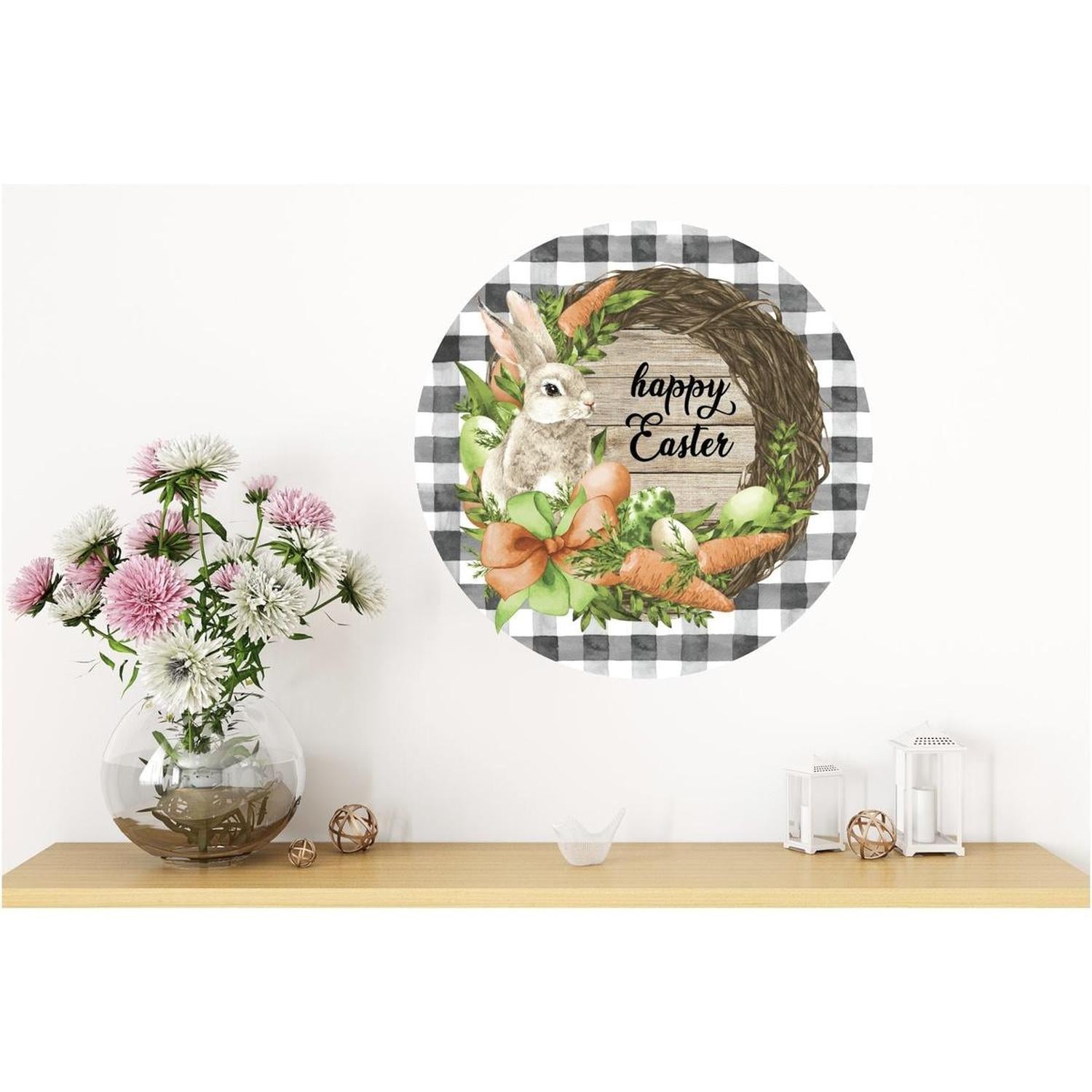 Shop For Happy Easter Grapevine Carrot Bunny Round Sign - Wreath Enhancement at Michelle's aDOORable Creations