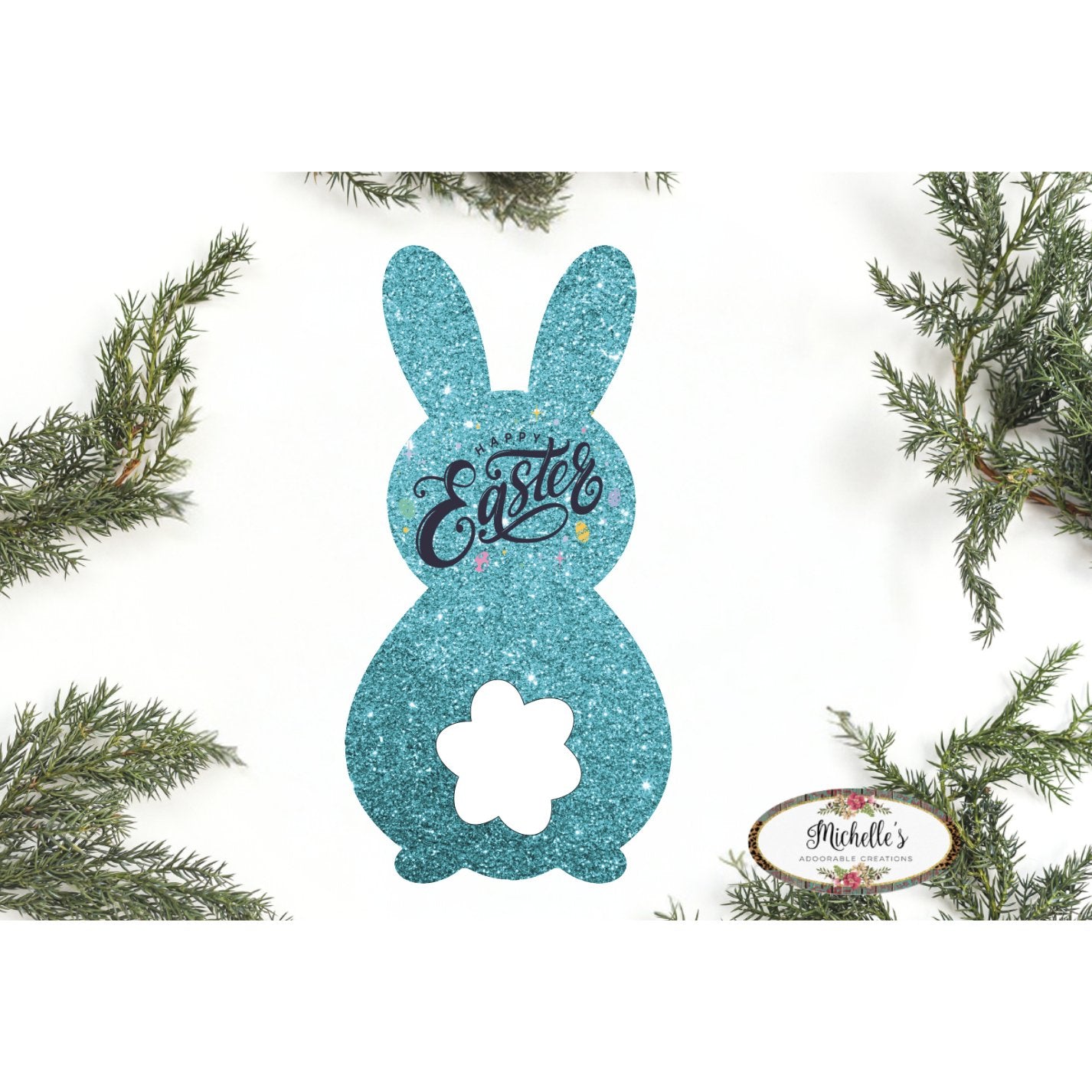 Shop For Happy Easter Metal Bunny Sign at Michelle's aDOORable Creations