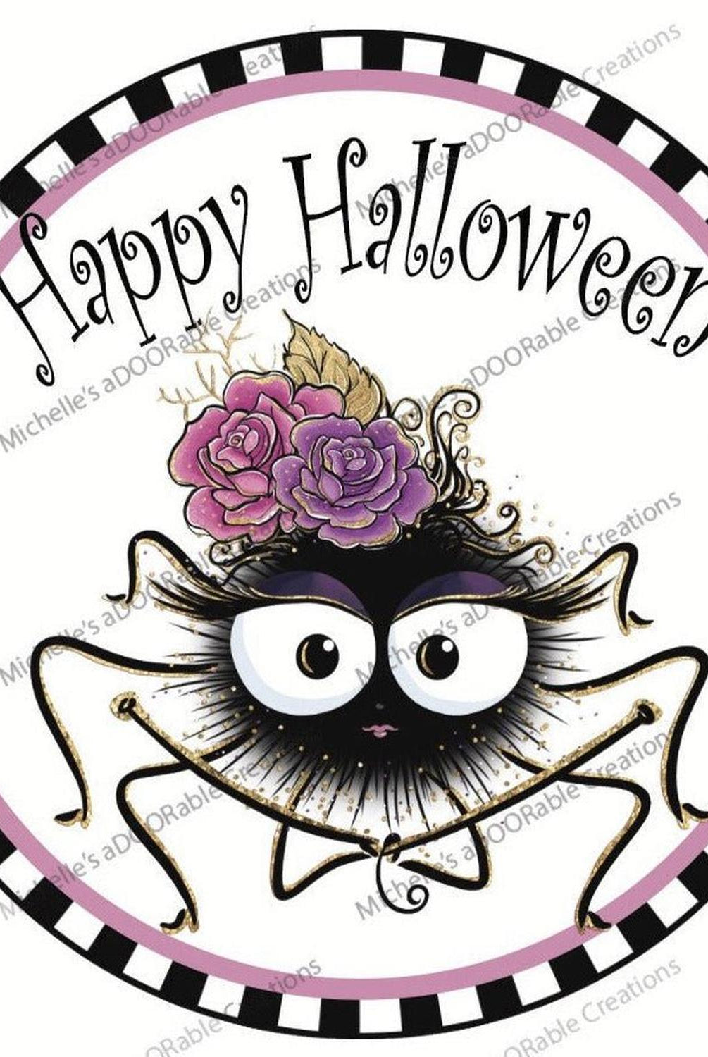 Happy Halloween Cute Spider Sign