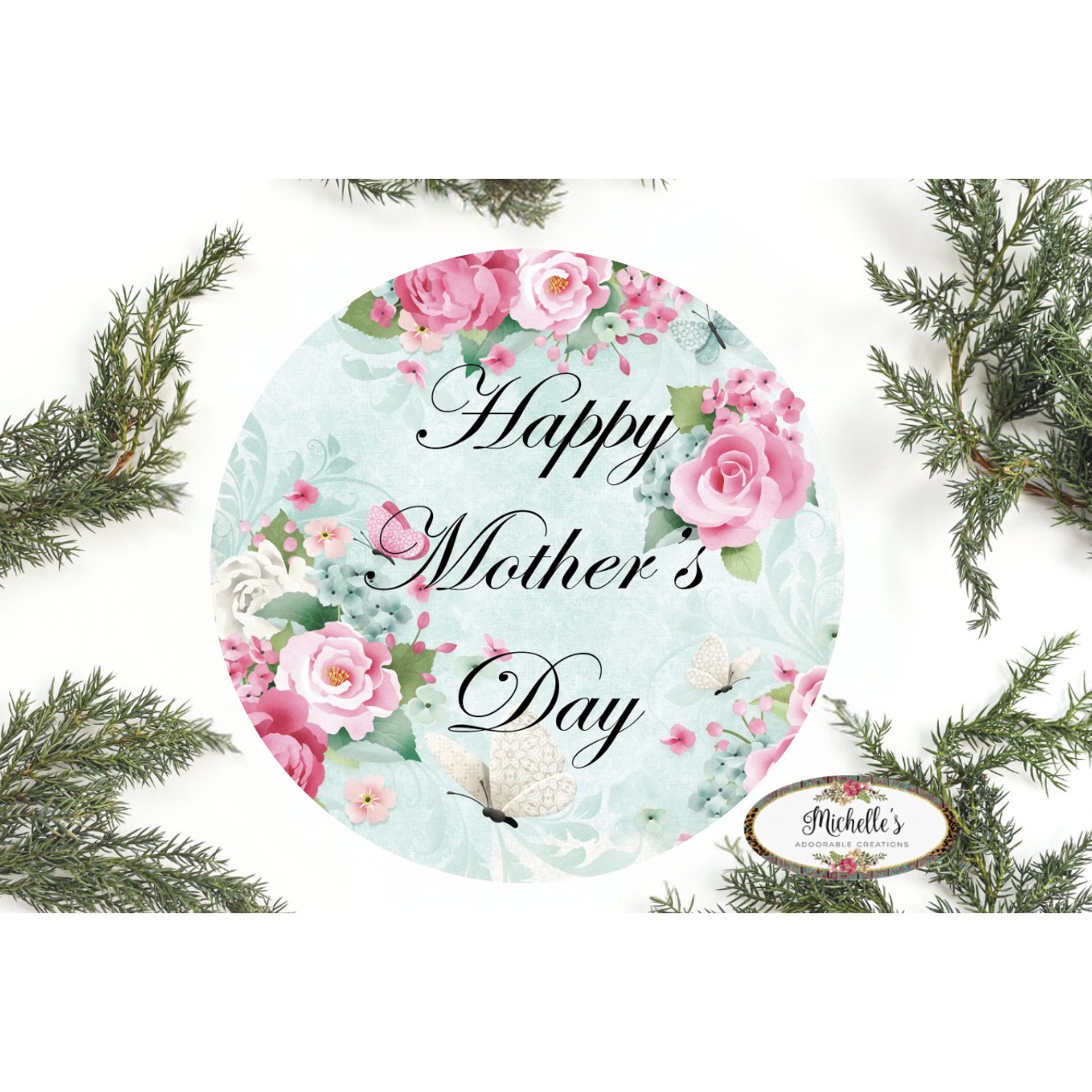Shop For Happy Mother's Day Floral Sign - Wreath Enhancement at Michelle's aDOORable Creations
