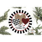 Shop For Happy Valentine Multi Pattern Hearts Sign - Wreath Enhancement at Michelle's aDOORable Creations