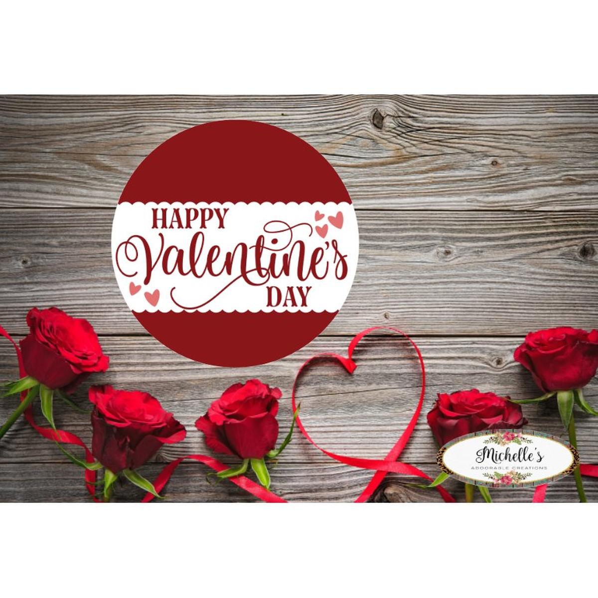Shop For Happy Valentine's Day Round Metal Sign at Michelle's aDOORable Creations