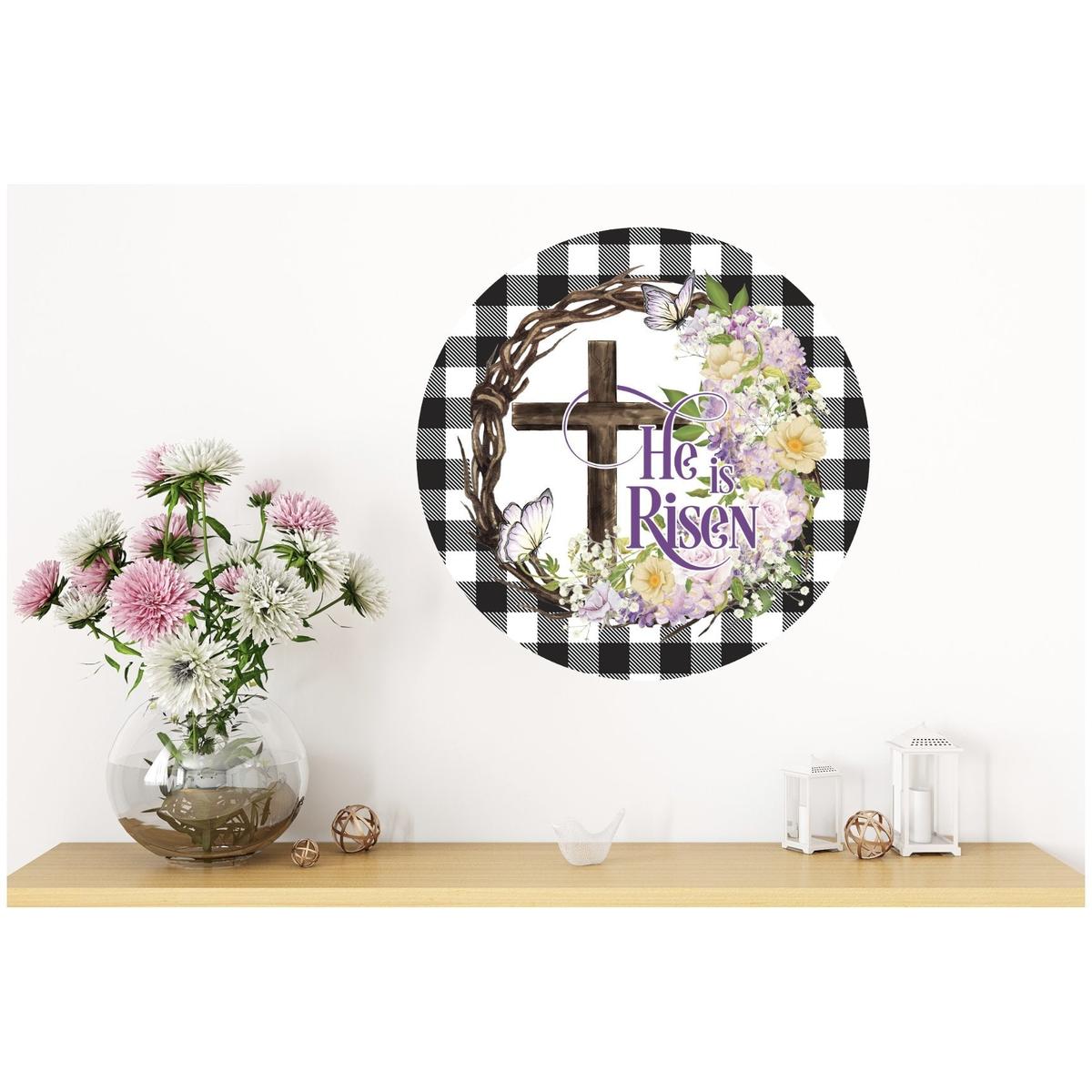 Shop For He Is Risen Crown of Thorns Sign - Wreath Enhancement at Michelle's aDOORable Creations