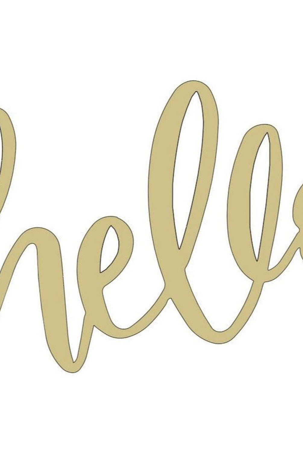 Hello Decorative Script Unfinished Wood Cutout