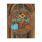 Shop For Hello Fall Leopard Animal Print Pumpkin Sign - Wreath Accent Sign at Michelle's aDOORable Creations