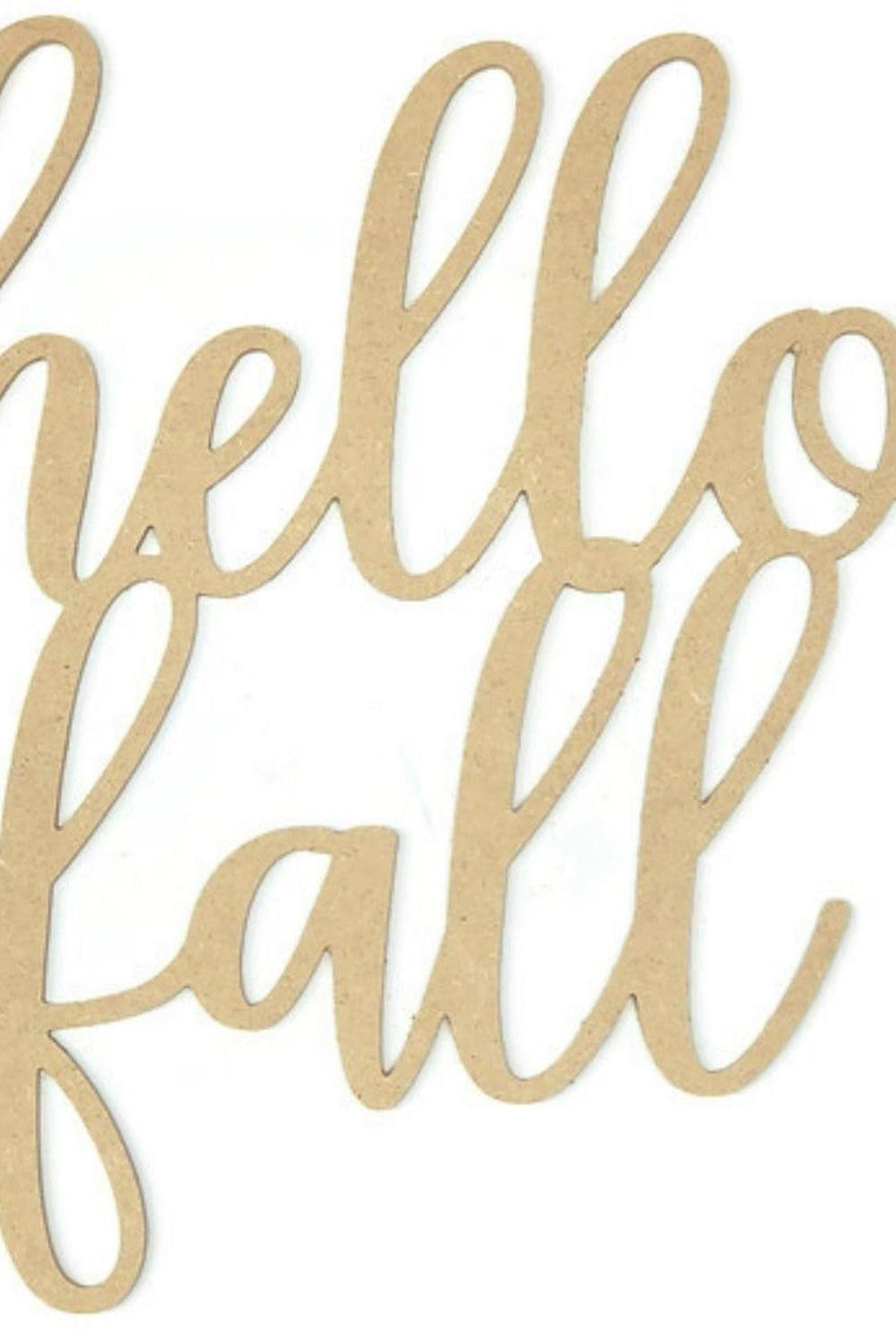 Hello Fall Script Wood Cutout - Unfinished Wood