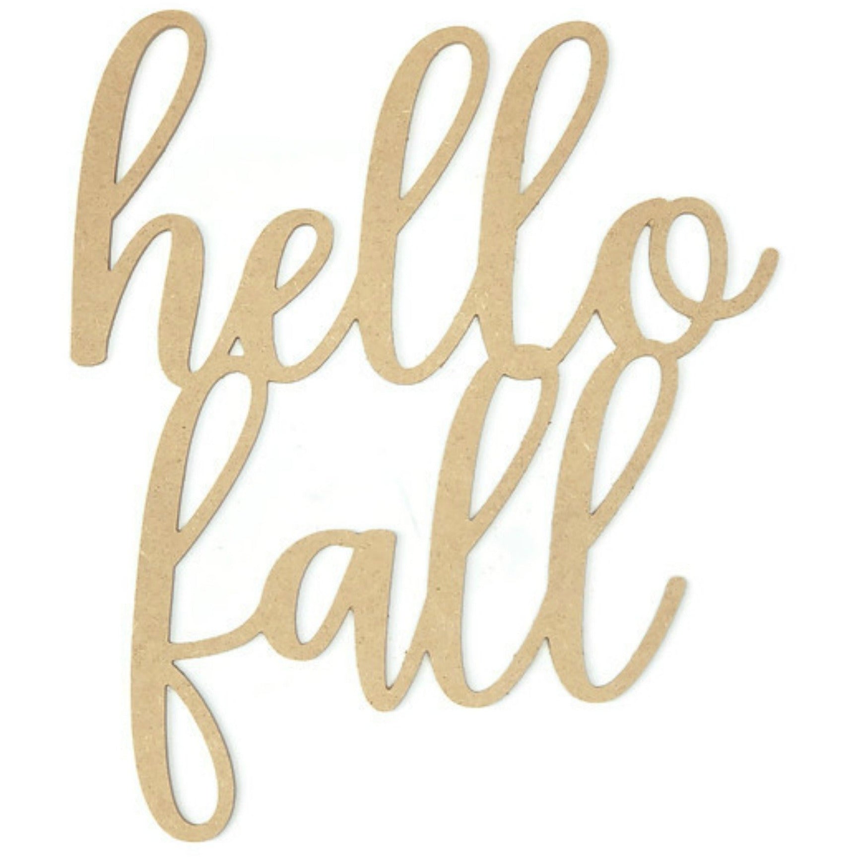 Shop For Hello Fall Script Wood Cutout - Unfinished Wood at Michelle's aDOORable Creations