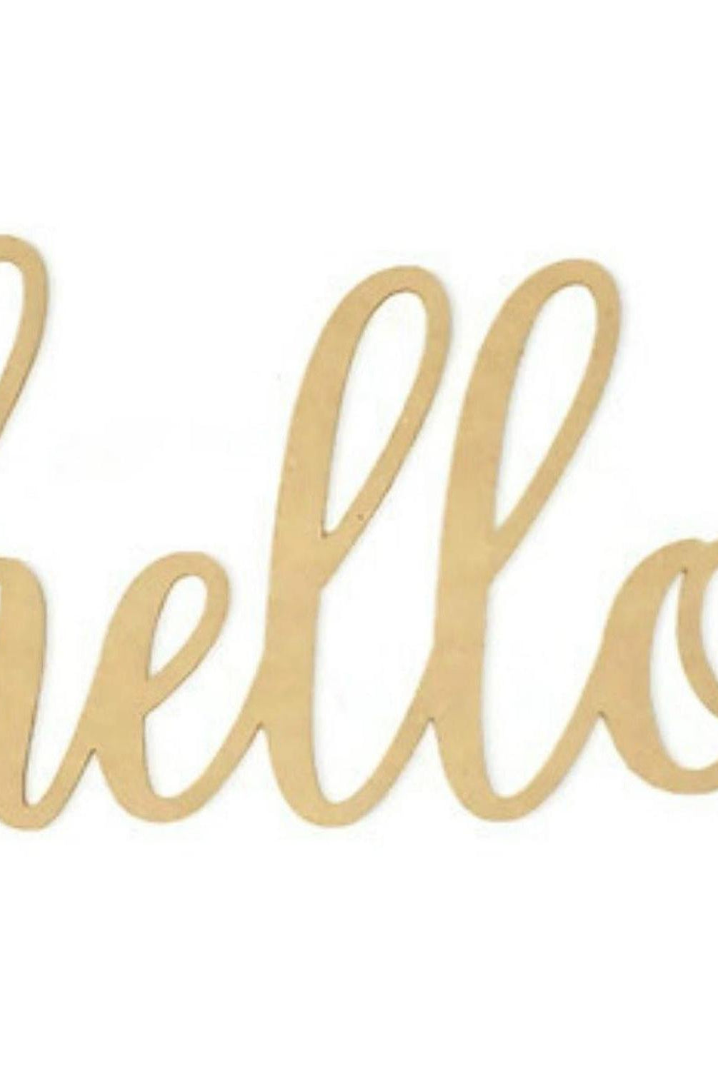 Hello Script Wood Cutout - Unfinished Wood