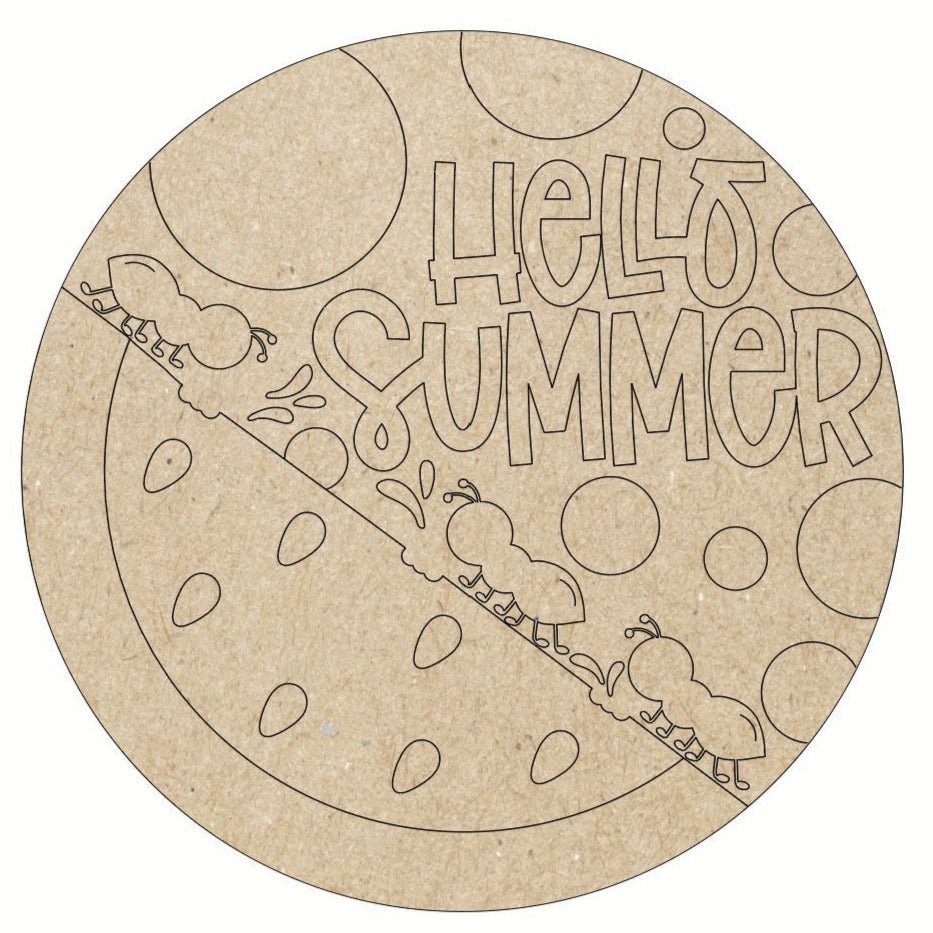 Shop For Hello Summer Watermelon Unfinished Wood Blank Door Hanger at Michelle's aDOORable Creations